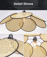 Tomaxin Lámpara de ratán Moderna, sencilla, creativa para restaurantes, salas de estar, salones de té - details 11