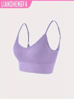 Sujetador deportivo clásico sin espalda con cuello halter y yoga acanalado de punto para cultivo de cabello. - details 5