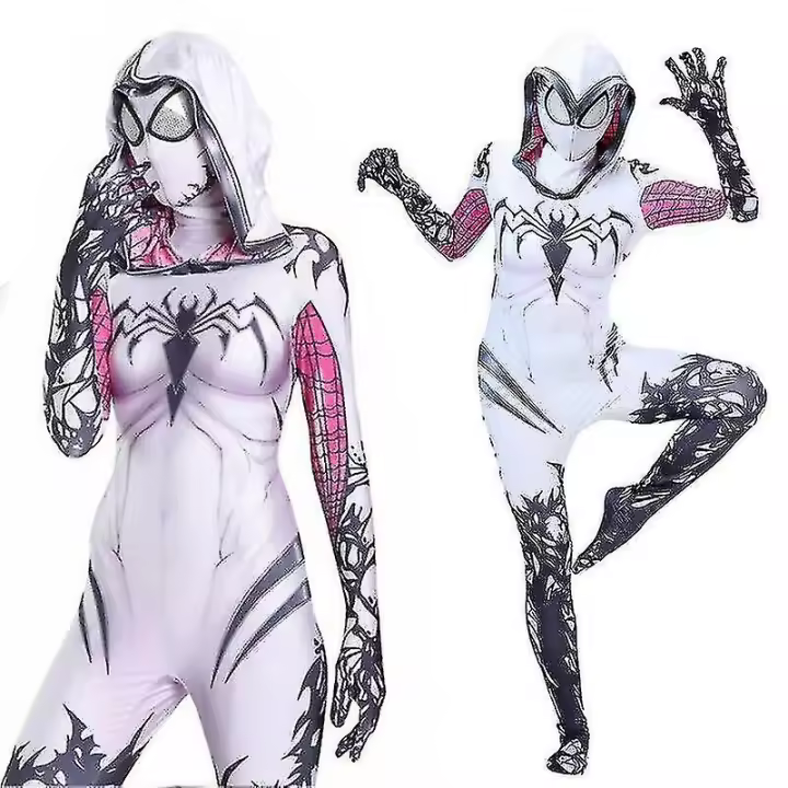 Disfraz de Spiderman Gwen Stacy Venom para adultos y niños, 1 unidad - 1