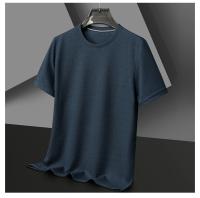 Polo de manga corta para hombre, camiseta de manga corta de algodón con cuello redondo y empalme a la moda de Polot liso con gofres, para uso diario - details 5