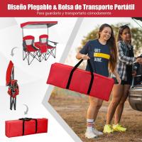 Sillas de Camping Plegables, Silla Plegable Portátil Doble con Bolsa de Transporte Refrigeradora, Silla de Picnic de 2 Asientos para Exteriores con Mesa y Dosel Desmontable (Azul) - details 15