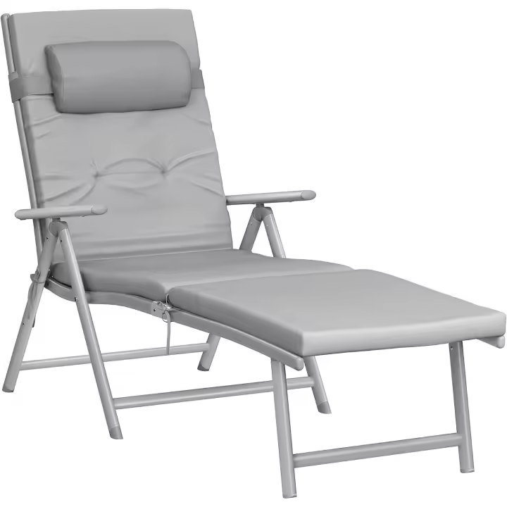 con colchón de 6 cm de Grosor, reposacabezas extraíble, de Aluminio antióxido, Transpirable, reclinable, - 1