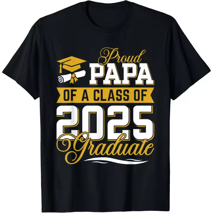 Orgulloso papá de una clase de 2025 graduado senior graduación 25 camiseta camiseta de hombre - 1