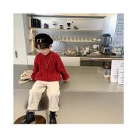 Suéter de Invierno para Niños Estilo Coreano Top de Cuello Redondo de Jacquard de Color Sólido Cálido y Moderno - details 7