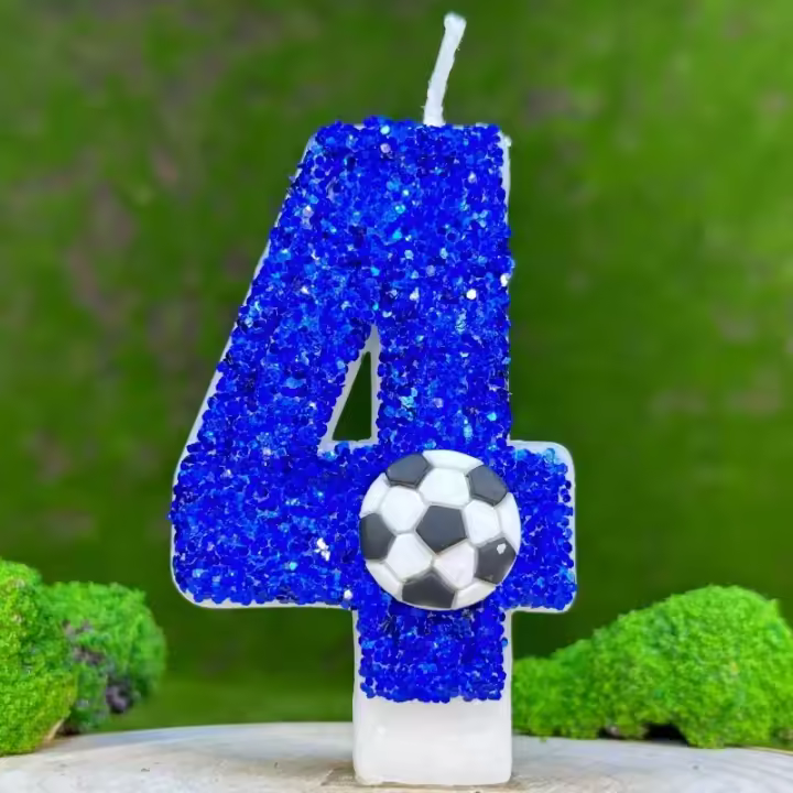 Velas Azules Grandes Decoración de Fiesta de Fútbol para Niños Recuerdos de Fiesta de Halloween - 1