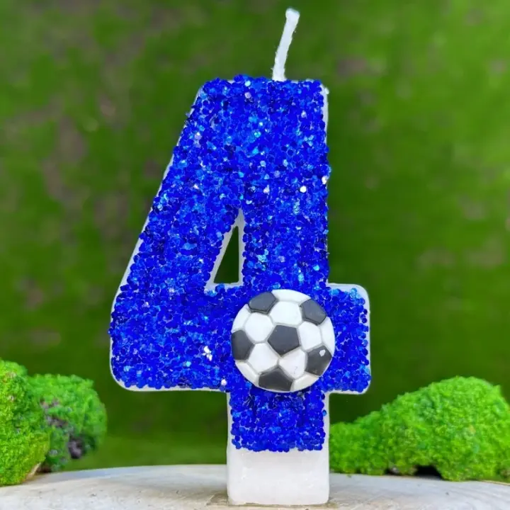 Velas Azules Grandes Decoración de Fiesta de Fútbol para Niños Recuerdos de Fiesta de Halloween - 1