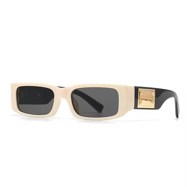 Toyear-gafas de sol rectangulares para hombre y mujer, lentes de sol de marca de lujo, montura pequeña, clásicas, estilo Punk, Vintage, cuadradas - 1