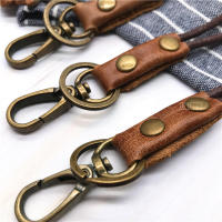 Correa de cuello de cuero genuino de vaca para teléfono móvil, insignia, llaves, identificación, tarjeta de crédito, tarjetero, cordón para muñeca y cuello, llavero - details 2