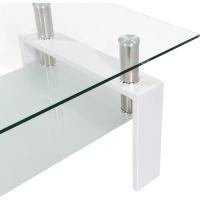 Mesa Moderna de Centro con Tapa de Cristal Transparente y Base de Metal Negro (100x60 cm) - details 13