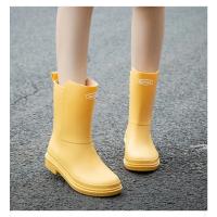 Botas de lluvia de media pantorrilla para mujer, zapatos de goma, Botas de lluvia acolchadas de algodón, zapatos antideslizantes impermeables para mantener el calor, invierno, nuevo - details 9