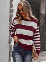 Suéter empalmado a rayas para mujer, Jersey de punto a la moda, novedad de otoño e invierno, 2023 - details 20