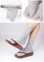 5 pares de calcetines antideslizantes de algodón con dos dedos, calcetines separadores de dedos de media pantorrilla para negocios, calcetines de tubo corto deportivos de Color sólido para mujeres y hombres - details 3