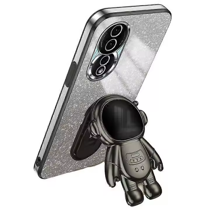 Para Honor 80 5G Funda Galvanoplastia Astronauta Kickstand PC + TPU Cubierta de teléfono anticaída - 1