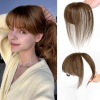 Extensiones de cabello con flequillo para mujer, 4x6/5x7, 100% de cabello humano, flequillo tenue 3D, Clip para pérdida de cabello, piezas de cabello con flecos - details 4
