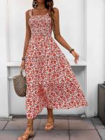 Nuevo vestido con tirantes de estilo pastoral dulce y fresco estampado - details 11