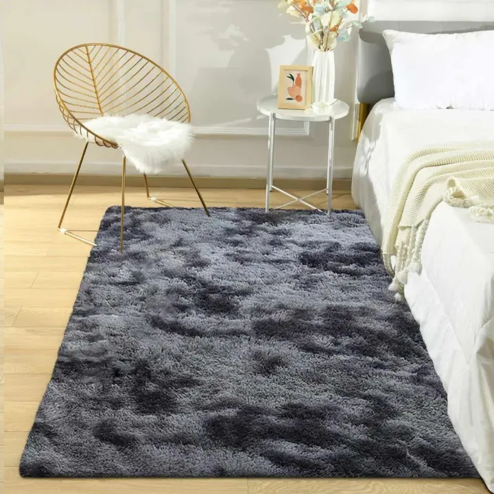 Alfombra de Estar de Pelo Largo Suave Antideslizante para Dormitorio Comedor - 1