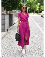 Vestido Floral Elegante con Escote en V Estampado Moderno, Transpirable, Perfecto para Trabajo y Ocasiones Casuales - details 17