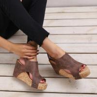 Sandalias de tacón de cuña para mujer, zapatos de plataforma, moda de verano - details 3