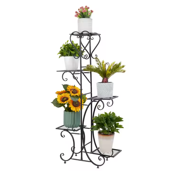 UNHO Estanterias para Plantas de Metal Soporte Plantas Macetas con 5 Niveles 57x25x116cm - 1