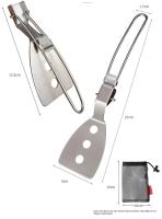Sartén plegable de Metal portátil, espátula de acero inoxidable 304, herramientas de cocina con bolsa de malla, 1 ud. - details 5