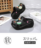 Zapatos perforados de suela gruesa para mujer, zapatos de jardín huecos transpirables, sandalias luminosas DIY para vadear el agua de verano - details 24