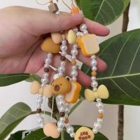 Cadena con cuentas de capibara, oso galleta, antipérdida, cordón, decoración, corazón para niña, correa para móvil, decoración para teléfono - details 9