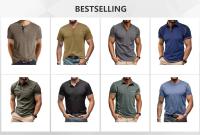 Nueva camiseta casual de manga corta de verano de color sólido, polo, camiseta de alta calidad para hombre - details 0