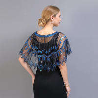 Mantón de mujer elegante de gasa 1920 combinado con lentejuelas vintage para fiestas - details 2