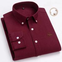 hombre manga larga ropa hombre S~7XL 100% algodón puro Camisa giratoria Oxford de manga larga para hombre Ocio de negocios Bolsillo bordado Slim Fit Estilo de botón Suave Med - details 18