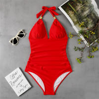Trajes de Baño de Una Pieza para Mujer, Bañador elegante, Reductor, Halter, Playa, Verano, Push Up, Aprieta Barriga, Tankinis - details 19
