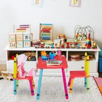 Juego de Mesa y Sillas para Niños Multicolor 2 Sillas, Madera, Minimesa y Minisillas, 44,5 x 60 x 40 cm - details 5