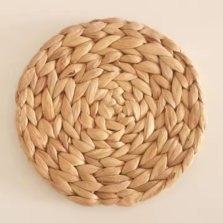 Mantel Individual de tejido de agua Natural, tapete redondo de ratán para mesa, 1 unidad - 1