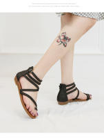 Sandalias de cuña para mujer, nuevas, versátiles, con punta abierta, tallas grandes, con faldas, zapatos romanos. - details 4