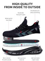 Botas de trabajo deportivas para hombre, zapatos de seguridad a prueba de perforaciones, con punta de acero, protectores de seguridad indestructibles - details 3