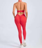 Monos de Yoga sin Costuras Ropa Deportiva Ajustada para Mujeres Leggings de Gimnasio con Bolsillo sin Espalda - details 18
