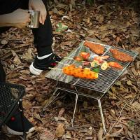 Estufa al aire libre brasero de acero inoxidable para acampar, calentador de leña, portátil, plegable, para caminata, barbacoa, soporte para parrilla - details 1