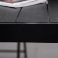 Mesa de Comedor Exterior de Aluminio Tamaño para 8 Personas con Encimera de Listones para Balcón Terraca 190x90x74 cm Negro - details 8