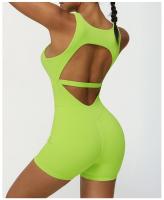 Traje de Yoga de Color sólido para mujer, traje deportivo sin costuras con espalda alta y realce de cadera, ropa deportiva transpirable de secado rápido para exteriores - details 2