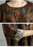 Vestido Floral de Algodón Vintage Moda Casual para Mujeres Primavera Otoño - details 26