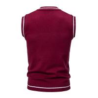 Nuevo Chalecos sin mangas de punto con cuello en V para hombre, jerséis de punto ajustados, suéteres de moda de retales, ropa de calle informal inteligente - details 12