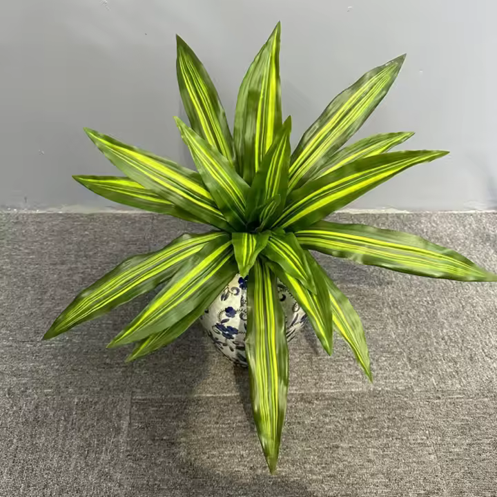 15/20 hojas artificiales de belleza brasileña Tequila plástico elegante plantas verdes hojas flexibles plantas falsas hechas a mano fiesta de boda - 1