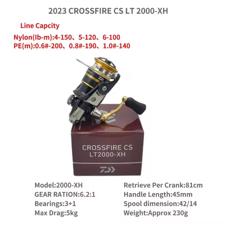 Carretes de Pesca DAIWA Crossfire Ruedas de 1000 a 6000 Ideal para Pesca de Espinafrios - 1