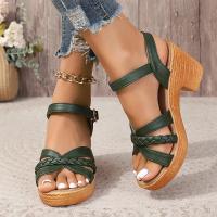 Zapatos de tacón con cordones para mujer, sandalias de gladiador de plataforma de verano, zapatos de playa casual resort con tiras al tobillo - details 20
