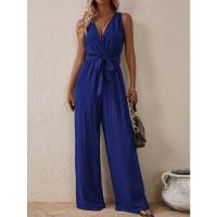 2025 Nuevo Mono Halter Estilo Europeo Y Americano Nueva Llegada Con Cordones De Cintura Alta Mono Sin Mangas Moda Conjunto Casual - details 9