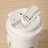 Termo portátil de acero inoxidable con diseño de flores, a prueba de fugas, capacidad de 500 ml, con pajita, doble pared, para viaje y uso en el coche. - details 15