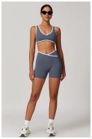 Pantalones cortos de Yoga cruzados de cintura alta, ajustados y Nude, pantalones deportivos de levantamiento de cadera de melocotón, pantalones de Fitness al aire libre para mujer - details 9