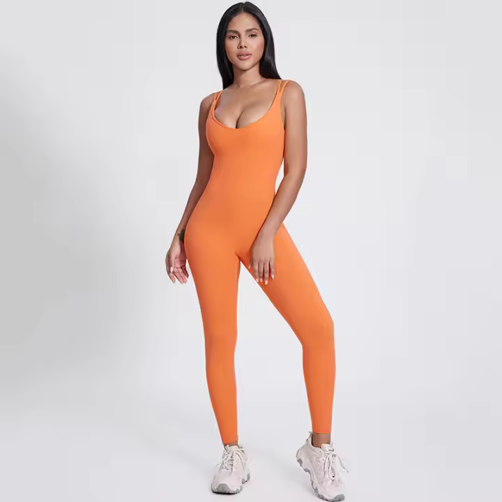 Mono deportivo de yoga con tirantes, ropa deportiva de una pieza, mallas largas, ropa deportiva personalizada para fitness - 1