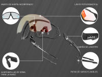 Kapvoe-gafas fotocromáticas para ciclismo, lentes de sol para deportes al aire libre, montura integrada para miopía, UV400 - details 2