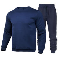 Suéter deportivo informal de dos piezas con cuello redondo para hombre y mujer, pantalones de otoño, color sólido - details 5