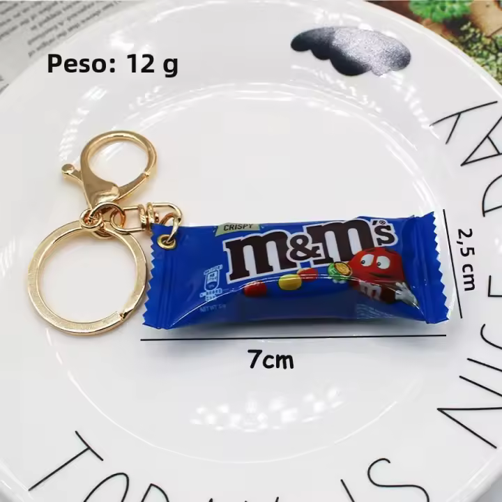 Llavero de chocolate M Bean, simulación miniatura, colgante de comida creativo para regalos y decoración unisex. - 1